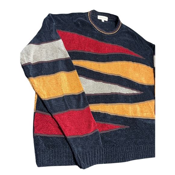 Vintage Pronto Uomo Sweater 2XL Knit 3D Textured Geo Coogi Style Made in USA - Picture 4 of 6